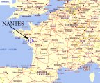 Нант на карте Франции