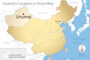 Урумчи на карте Китая