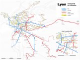 Карта движения городского транспорта Лиона