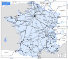 Карта главных железных дорог Франции