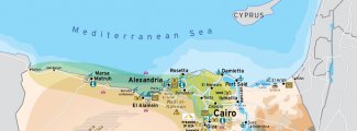 Карта средиземноморского побережья Египта